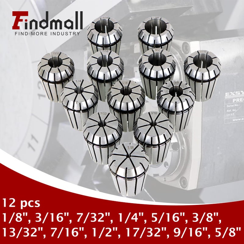 findmall ER25 Spring 12Pcs Collet Set Fit for CNC Milling Lathe Tool Engraving Machine - Image 3